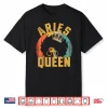 Aries Queen Afro Black Women Vintage Zodiac Birthday Shirt