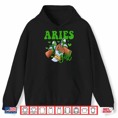 Hoodie Aries Girl Shoes Astrology Zodiac Sign Black Women Shirt