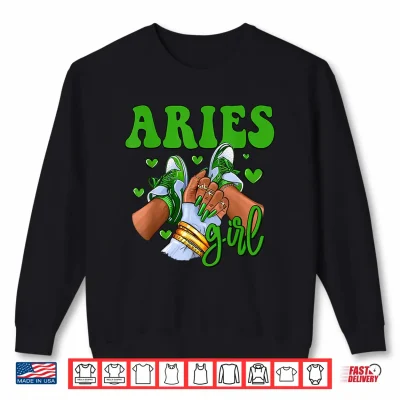 Sweatshirt Aries Girl Shoes Astrology Zodiac Sign Black Women Shirt