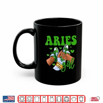 Mug Aries Girl Shoes Astrology Zodiac Sign Black Women Shirt