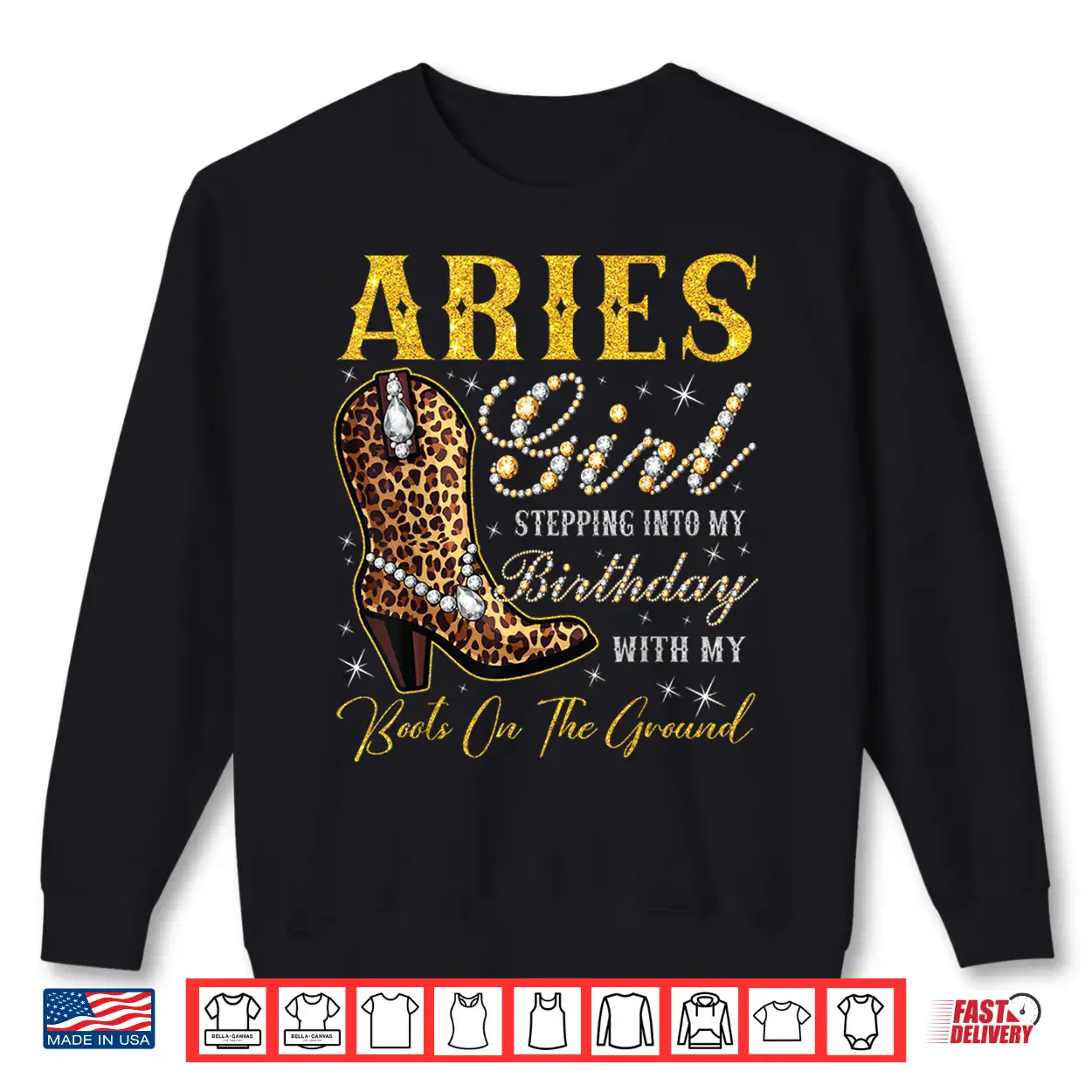 Aries Girl Stepping Into My Birthday With My Boots Shirt Aries Girl Stepping Into My Birthday With My Boots Shirt