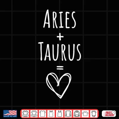 Design Aries and Taurus Couple Matching Zodiac Sign Shirt