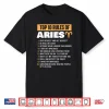 Top 10 Rules Of Aries Zodiac Sign Astrology Horoscope Shirt