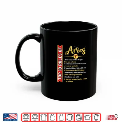 Mug Womens Aries Shirt Top 10 Rules Of Aries Birthday Shirt