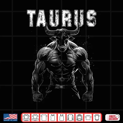 Design Bull With Muscles Taurus Workout Gym Shirt 1
