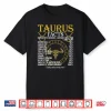 Taurus Facts Zodiac Sign Shirt