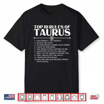 Horoscope Symbols Astrology Sign Top 10 Rules Of Taurus Shirt