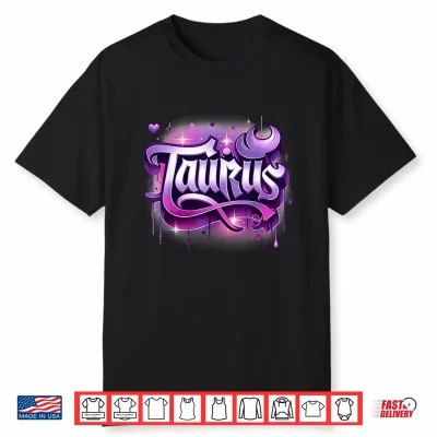 Pink & Purple Taurus Zodiac Star Sign Shirt