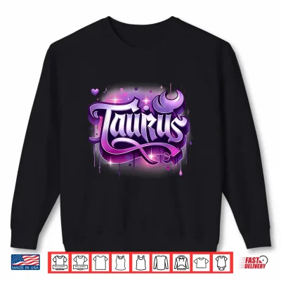 Sweatshirt Pink Purple Taurus Zodiac Star Sign Shirt