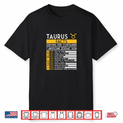 Taurus Facts Zodiac Horoscope Funny Astrology Star Sign Shirt