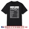 Taurus Nutritional Style Zodiac Design Taurus Shirt