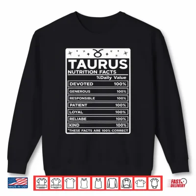 Sweatshirt Taurus Nutritional Style Zodiac Design Taurus Shirt