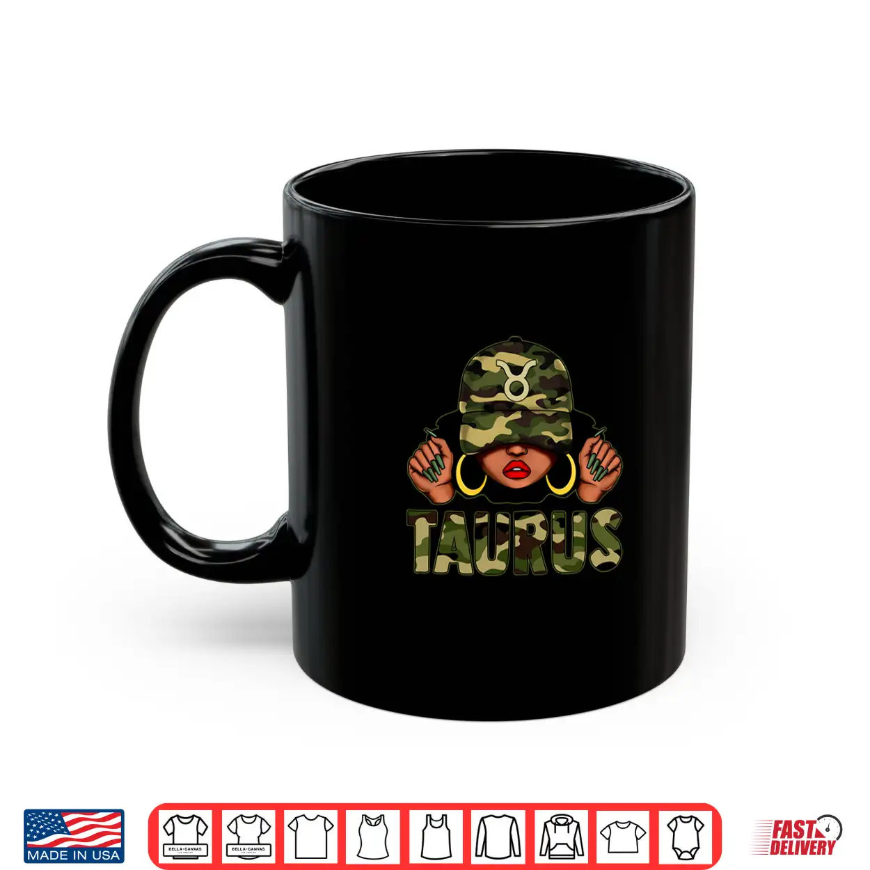 Taurus Queen Black Woman With Cap Camo Afro Girl Zodiac Shirt Taurus Queen Black Woman With Cap Camo Afro Girl Zodiac Shirt