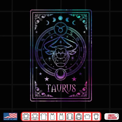 Design Taurus Tarot Card April May Birthday Astrology Zodiac Sign Shirt