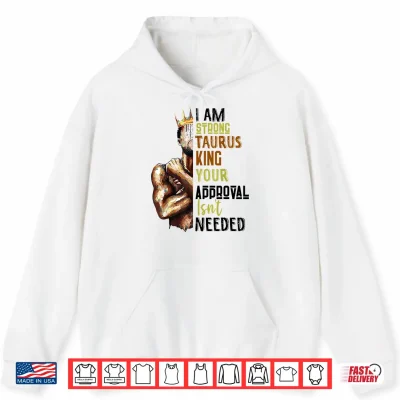 Hoodie Mens Taurus King Black Man Zodiac Sign Gift Astrology Mens Shirt