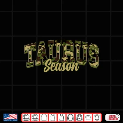 Design Taurus Season Camo Camouflage Birthday Zodiac Shirt