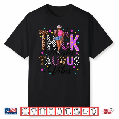Thick Thighs Taurus Vibes Zodiac Sign Coffee Black Women Shirt