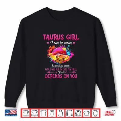 Sweatshirt Womens Taurus Girl Lips April May Queen Birthday Zodiac Shirt