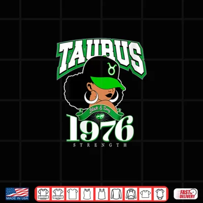 Design Womens Taurus 1976 Afro Queen Zodiac Birthday Sassy Soul Gifts Shirt