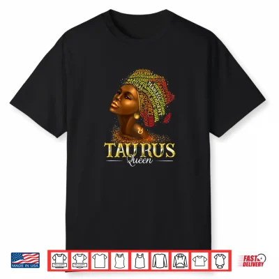 Womens Taurus Queen Womens Birth Date Symbol Zodiac Afro Birthday Shirt