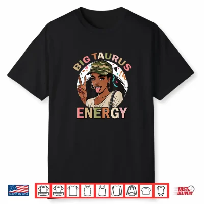 Big Taurus Energy Black Culture Camo Birthday Zodiac Retro Shirt