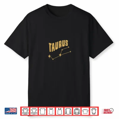 Taurus Golden Yellow Constellation Vintage Zodiac Sign Shirt