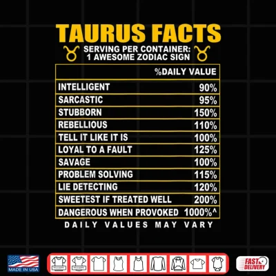 Taurus Facts Shirt 4 Design Taurus Facts Shirt