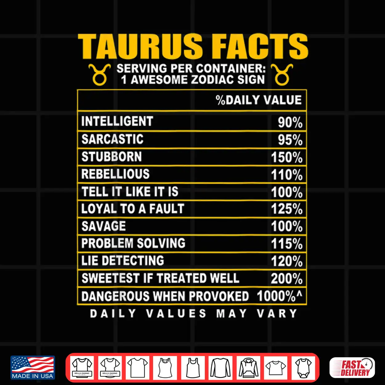 Taurus Facts Shirt Taurus Facts Shirt