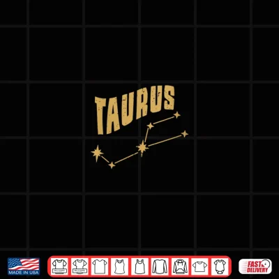 Design Taurus Golden Yellow Constellation Vintage Zodiac Sign Shirt