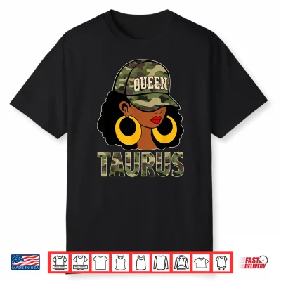 Taurus Queen Black Culture Cap Hat Camo Afro Zodiac Shirt