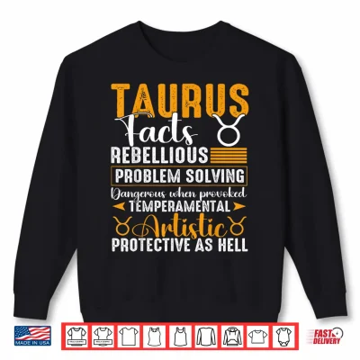 Sweatshirt Taurus Zodiac Facts Taurus May April Birthday Shirt