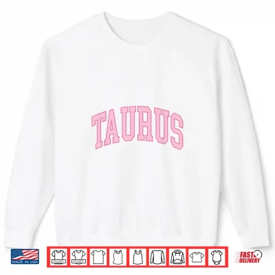 Sweatshirt Taurus Zodiac Horoscope Pink Retro Preppy Throwback Shirt