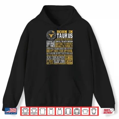 Born In Taurus Facts Shirt For Mens And Womens Shirt 1 Hoodie Born in Taurus Facts Shirt for mens and womens