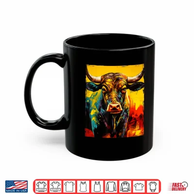 Mug Bull Colorful Artwork Taurus Head Animal Shirt