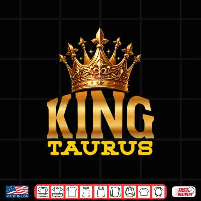 Design King Taurus Bull Zodiac Sign Crown Shirt