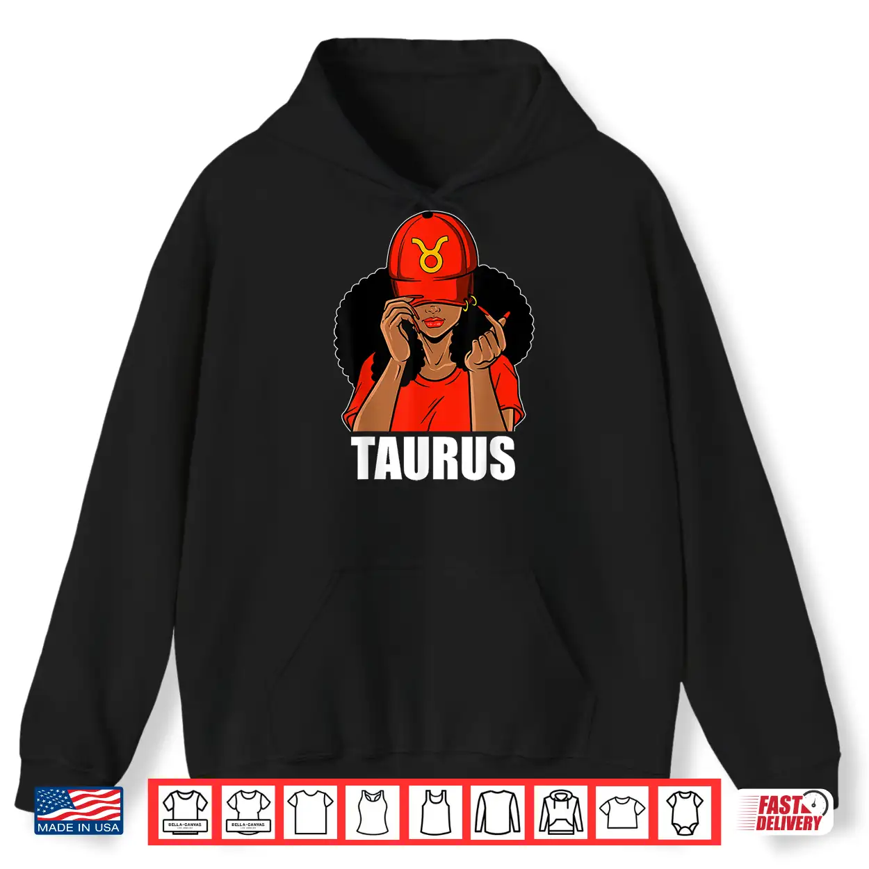 Taurus Black Girl Red Cap Afro Woman Black Queen Shirt Taurus Black Girl Red Cap Afro Woman Black Queen Shirt