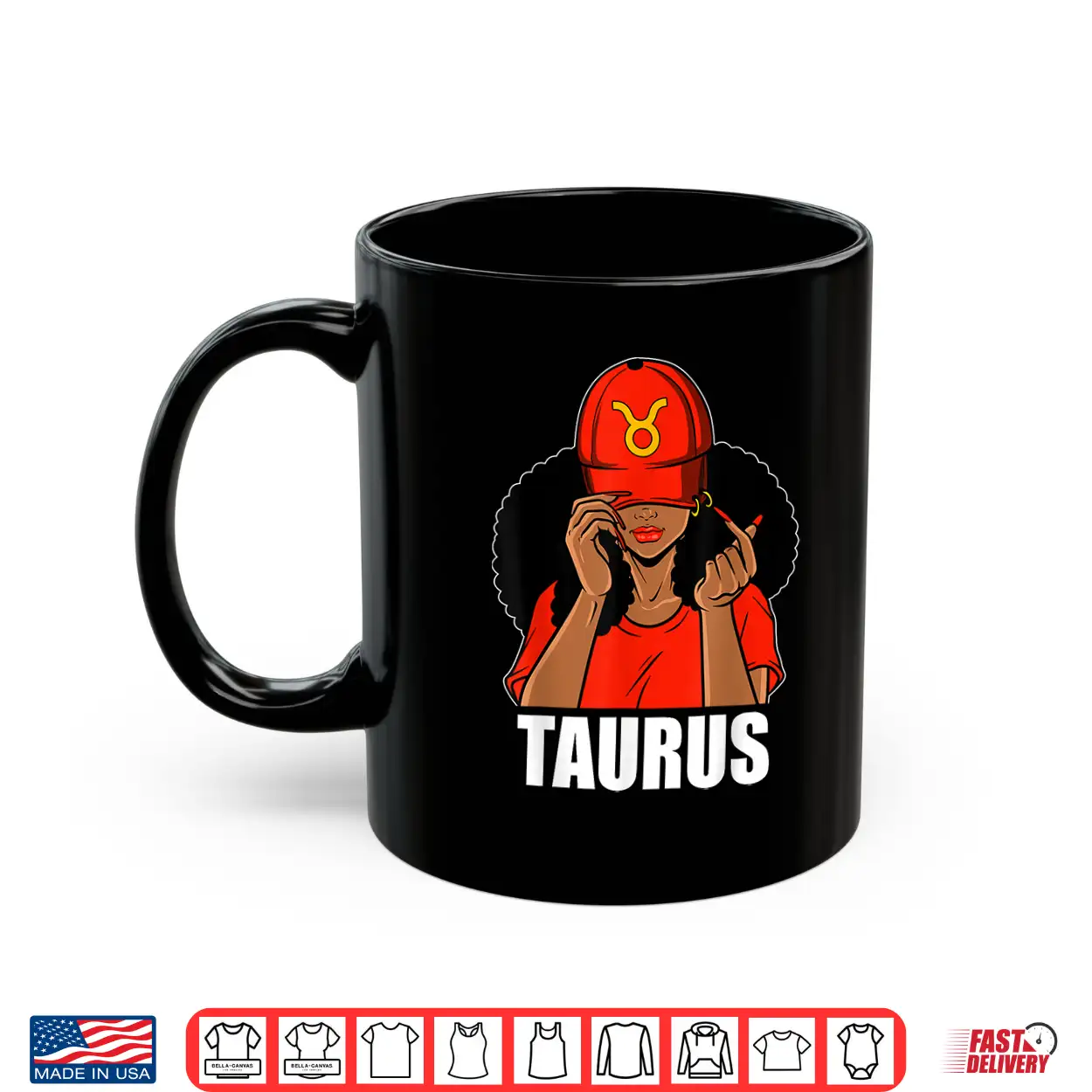 Taurus Black Girl Red Cap Afro Woman Black Queen Shirt Taurus Black Girl Red Cap Afro Woman Black Queen Shirt