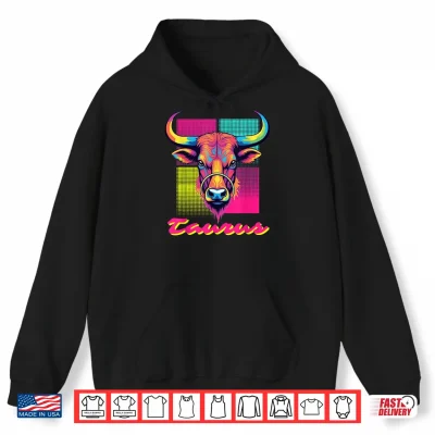 Taurus Bull Neon Retro 80S Vaporwave Zodiac Graphic Taurus Shirt 1 Hoodie Taurus Bull Neon Retro 80s Vaporwave Zodiac Graphic Taurus Shirt