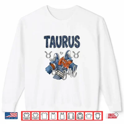 Taurus Girl Birthday Zodiac Womens Sneakers Nails Leopard Shirt 2 Sweatshirt Taurus Girl Birthday Zodiac Womens Sneakers Nails Leopard Shirt