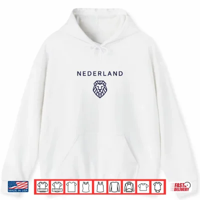 Hoodie Nederland Lion. Minimal Dutch Orange Holland Netherlands Shirt 1