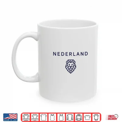 Mug Nederland Lion. Minimal Dutch Orange Holland Netherlands Shirt 1