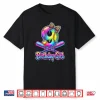 9Th Birthday Girl Softball Ice Cream Drip Coquette Bow Shirt