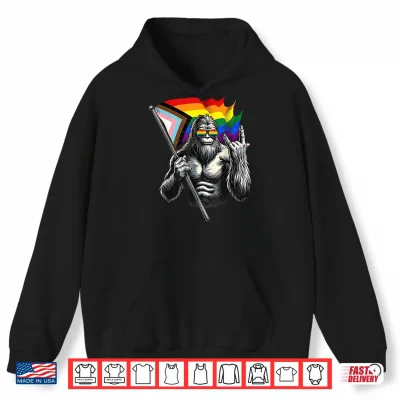 Bigfoot Rock On Lgbtq New Pride Flag Sasquatch Gay Pride Shirt 1 Hoodie Bigfoot Rock On LGBTQ New Pride Flag Sasquatch Gay Pride Shirt