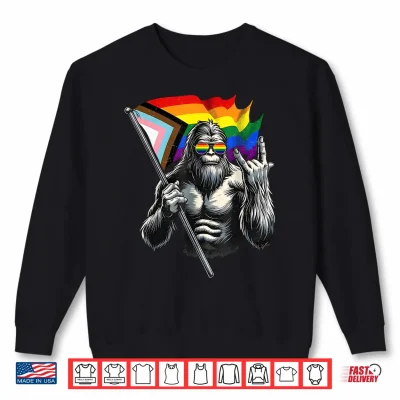 Bigfoot Rock On Lgbtq New Pride Flag Sasquatch Gay Pride Shirt 2 Sweatshirt Bigfoot Rock On LGBTQ New Pride Flag Sasquatch Gay Pride Shirt