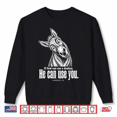 Sweatshirt Balaams Donkey Story If God Can Use A Donkey He Can Use You Shirt