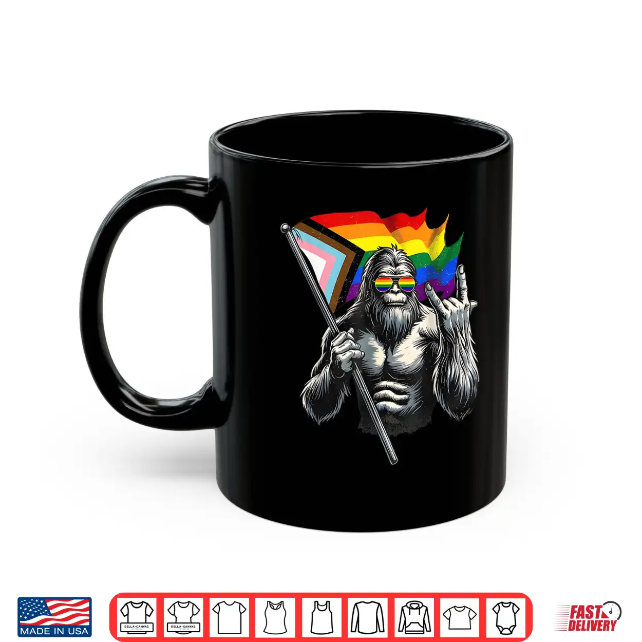 Bigfoot Rock On Lgbtq New Pride Flag Sasquatch Gay Pride Shirt Bigfoot Rock On Lgbtq New Pride Flag Sasquatch Gay Pride Shirt