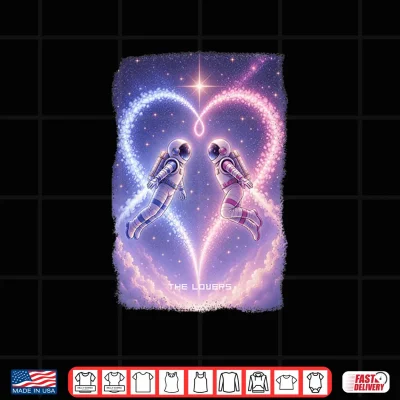 Astronaut Tarot The Lovers Cosmic Space Design Premium Tri Blend Shirt 3 Design Astronaut Tarot The Lovers Cosmic Space Design Premium Tri Blend Shirt