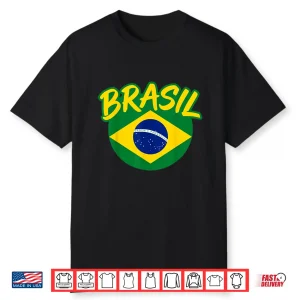 Brasil With Brazilian Flag Colors Men Women Kids Brazil Shirt
