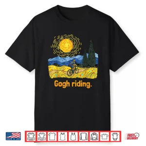 Gogh Riding Funny Van Gogh Cycling Bicycle Pun Design Shirt