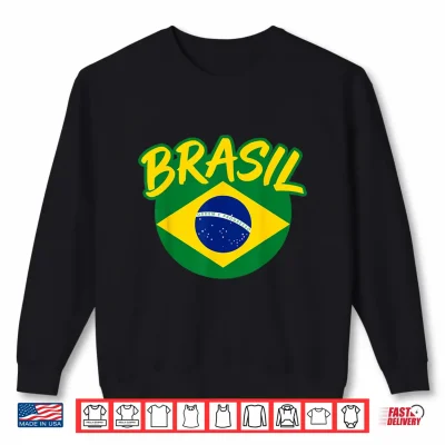Sweatshirt Brasil with Brazilian Flag Colors Men Women Kids Brazil Shirt